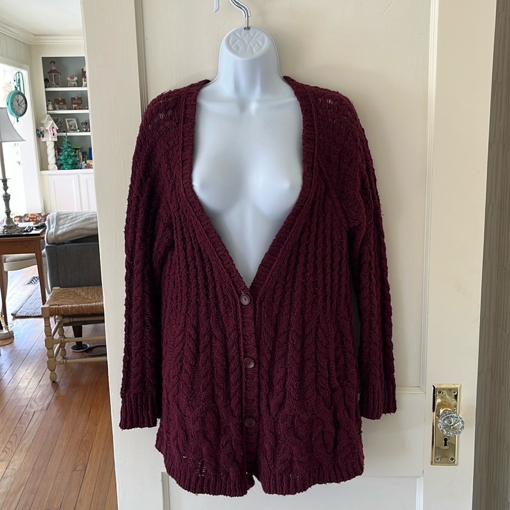 Free People Chunky Knit Cardigan Sz L